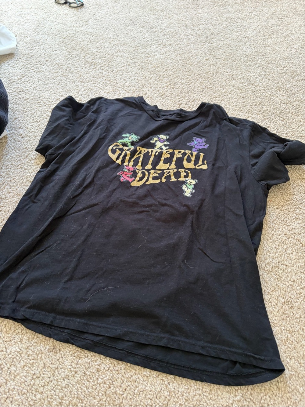 Grateful Dead Black Kids Tee with Multicolored Dancing Bears